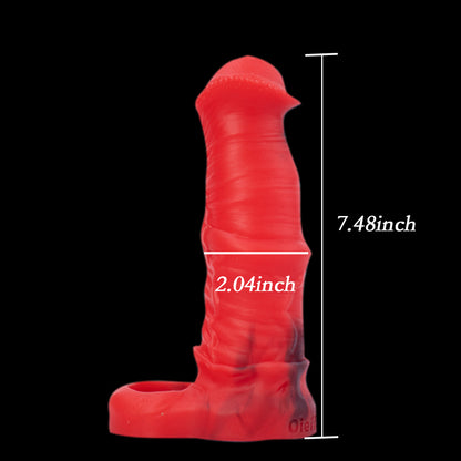 Gode ​​cheval fantaisie en silicone 7 pouces rouge