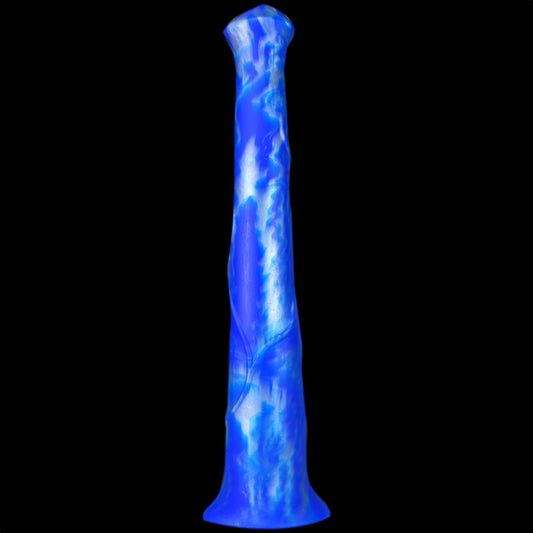 Gode ​​cheval géant en silicone de 46 cm de long, bleu