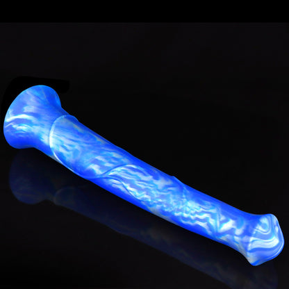 Gode ​​cheval géant en silicone de 46 cm de long, bleu