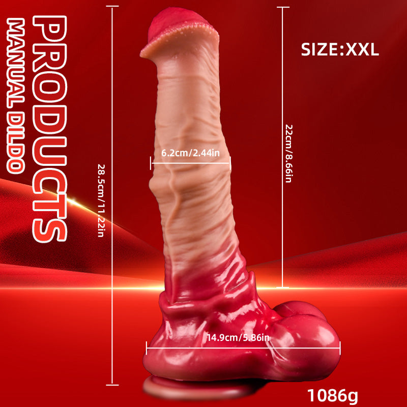 Gode ​​cheval énorme en silicone de 33 cm (13 po) rouge