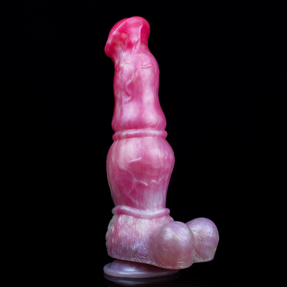 HORSE DILDO KNOTTED SILICONE 10 INCH PINK