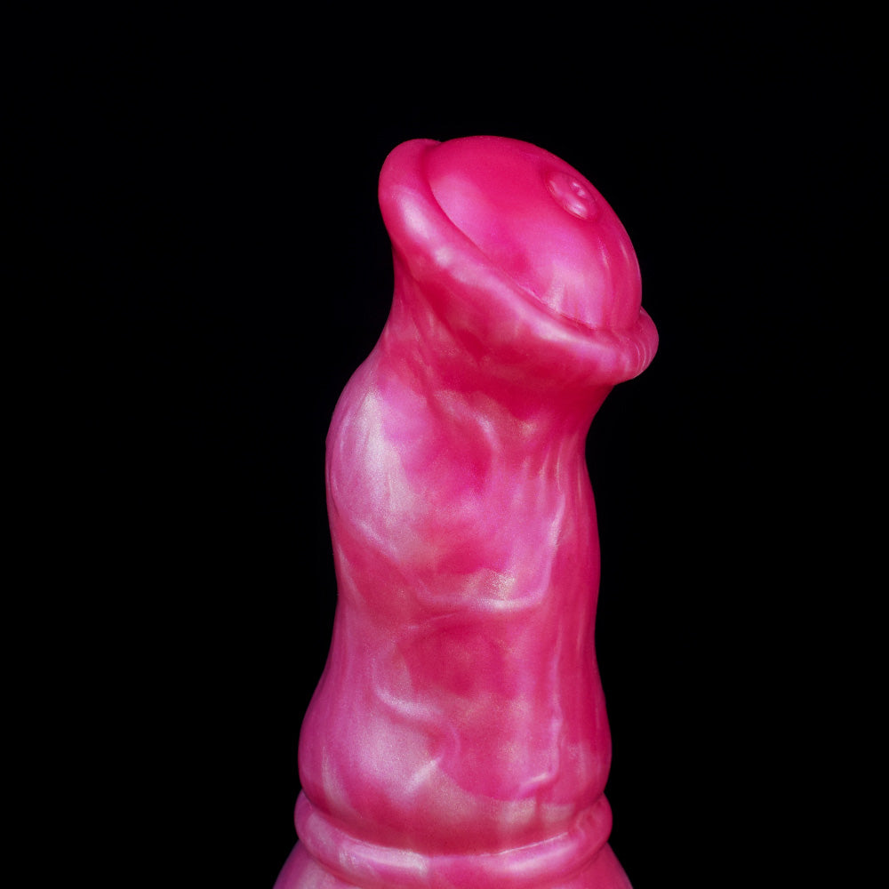 Gode ​​cheval noué en silicone 10 pouces rose