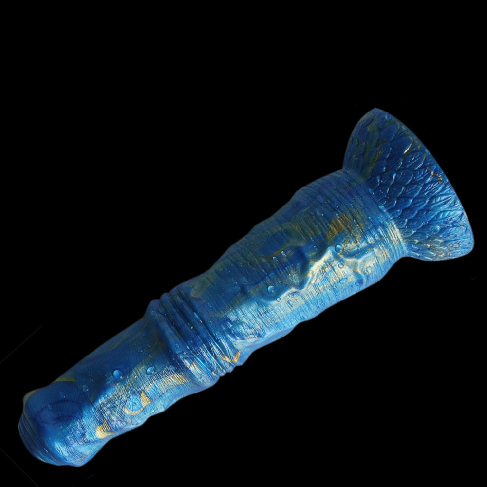 HORSE DILDO KNOTTED SILICONE 11 INCH BLUE