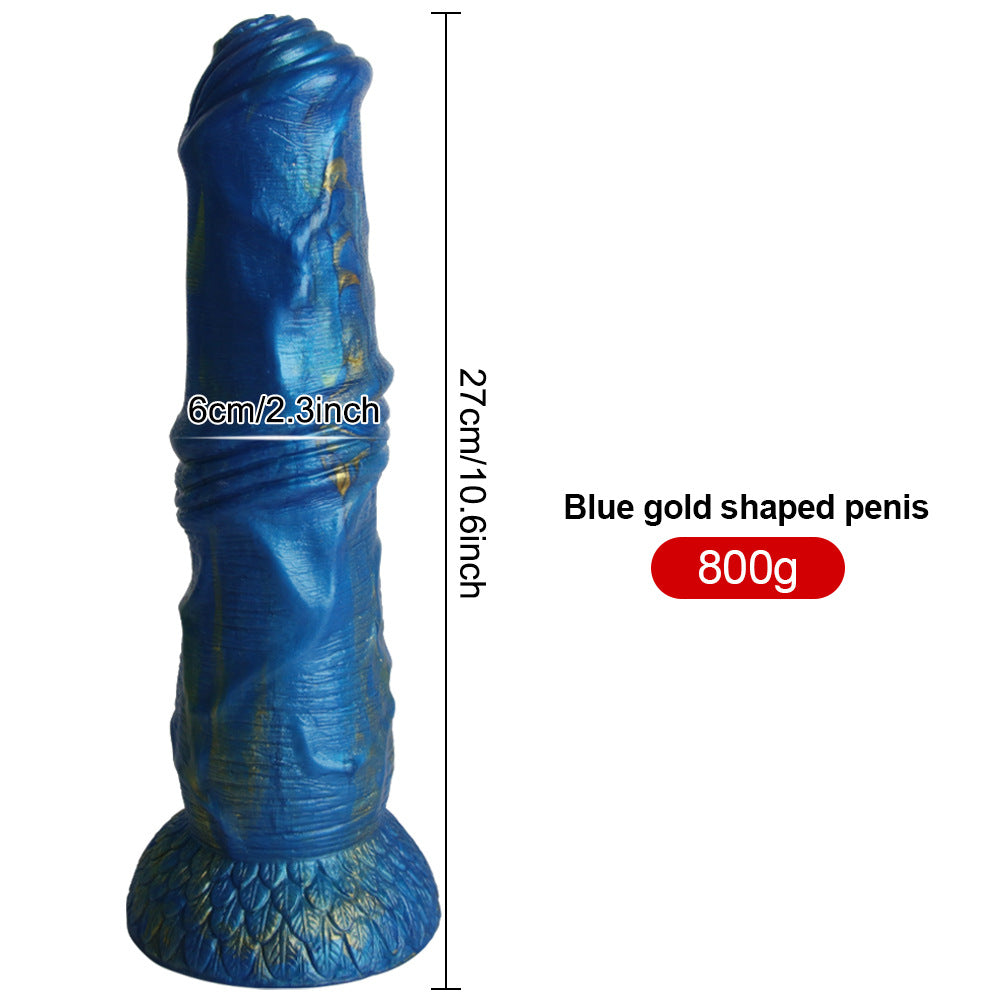 HORSE DILDO KNOTTED SILICONE 11 INCH BLUE