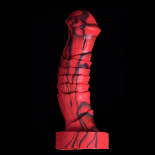 HORSE DILDO KNOTTED SILICONE 8 INCH RED