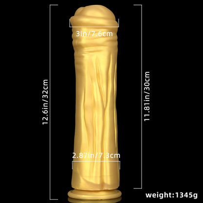 HORSE DILDO HUGE SILICONE 13INCH GOLD