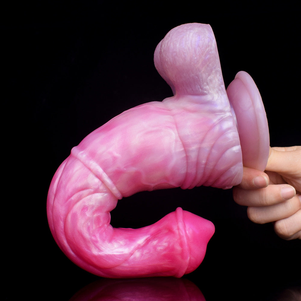 Gode ​​cheval long 23 cm en silicone rose