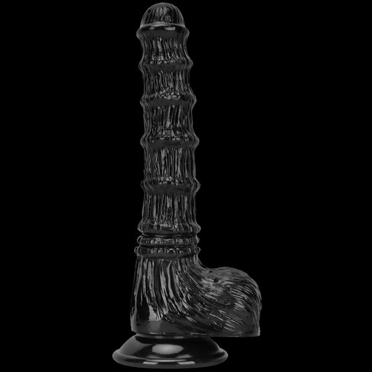 HORSE DILDO GIANT PVC 11 INCH KNOTTED BLACK