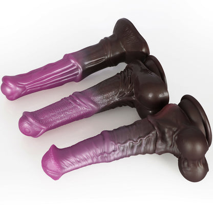 DILDO CHEVAL LONG SILICONE 10 POUCES VIOLET