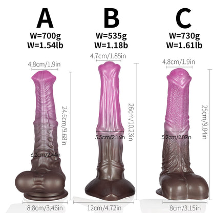 DILDO CHEVAL LONG SILICONE 10 POUCES VIOLET