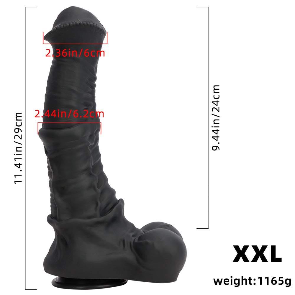 HORSE DILDO GIANT SILICONE 13 INCH BLACK