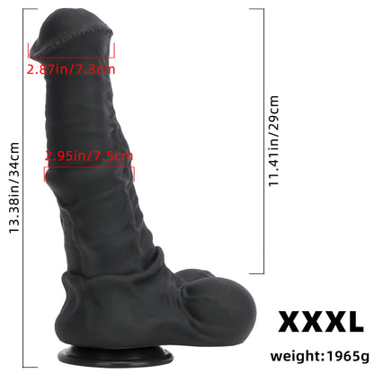 HORSE DILDO GIANT SILICONE 13 INCH BLACK