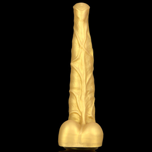 HORSE DILDO HUGE SILICONE 15 INCH GOLD