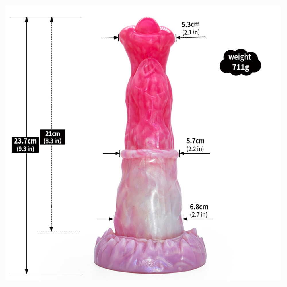 Gode ​​cheval en silicone 23 cm rose