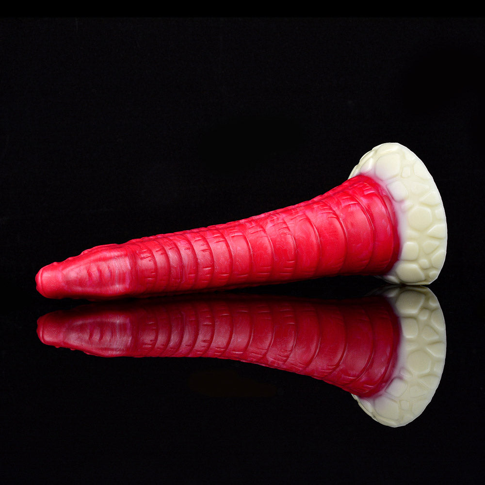 Gode ​​cheval tentacule en silicone 10 pouces rouge