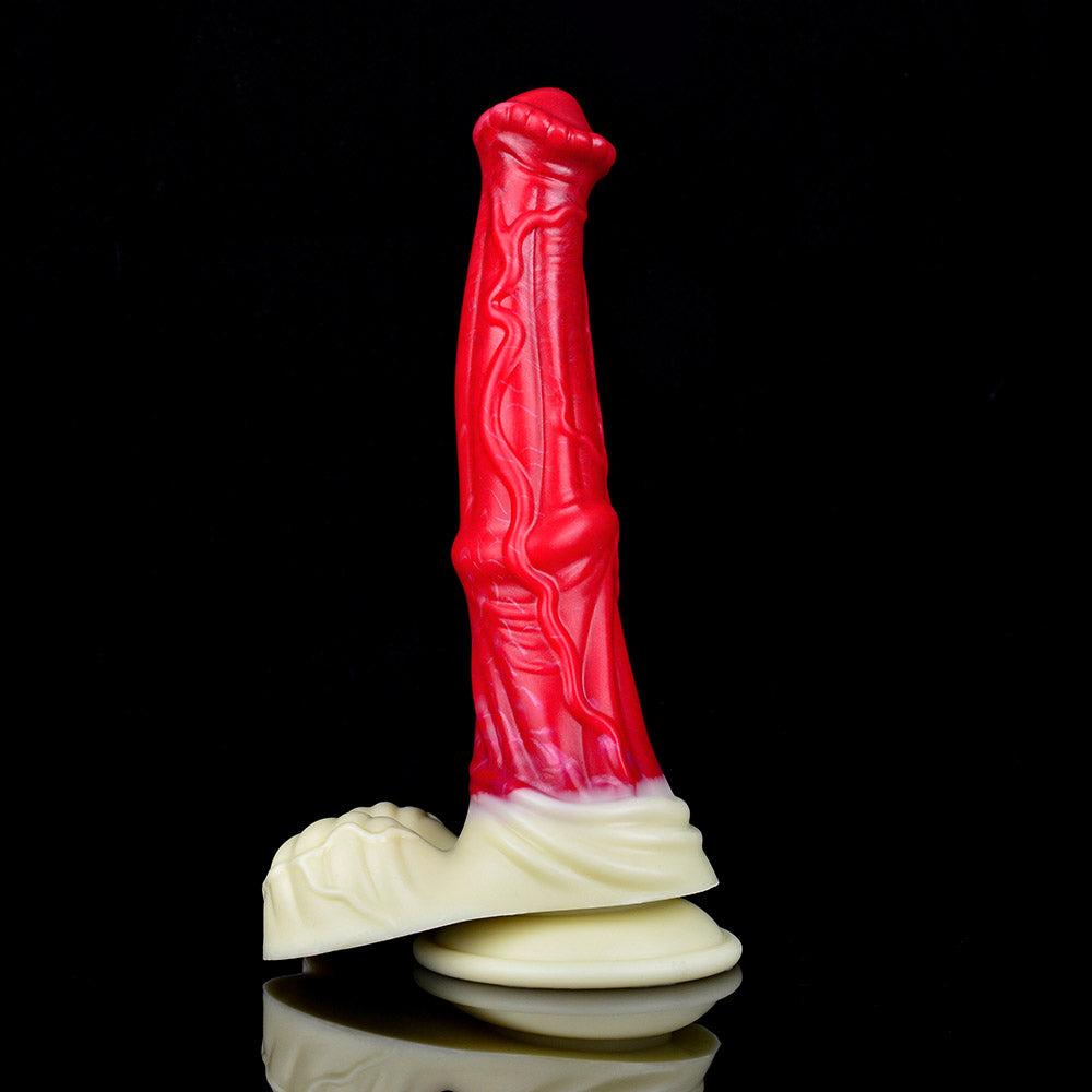 Gode ​​cheval tentacule en silicone 10 pouces rouge