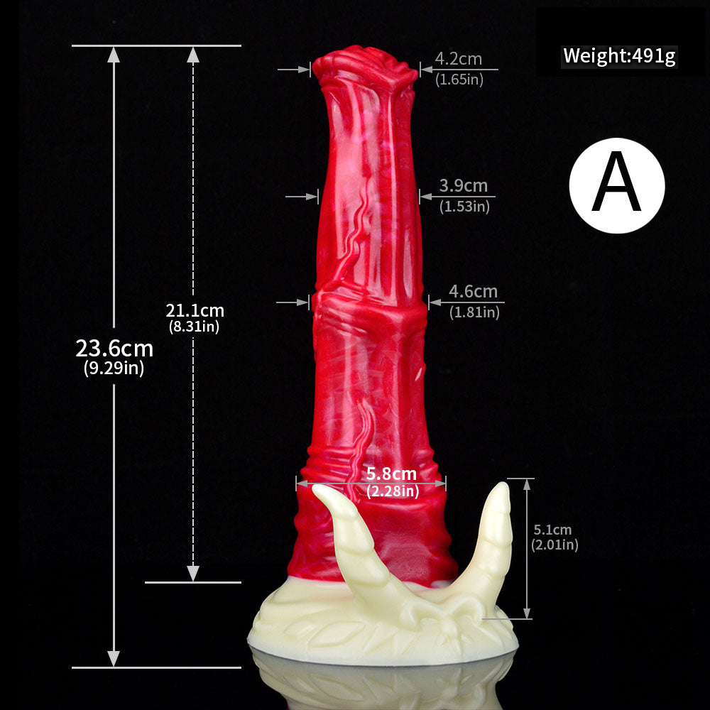 Gode ​​cheval tentacule en silicone 10 pouces rouge