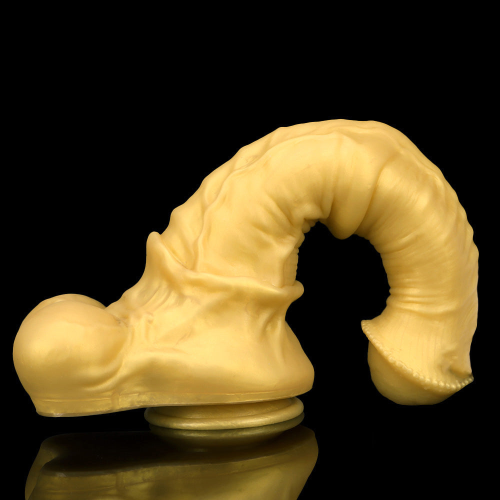 HORSE DILDO HUGE SILICONE 13 INCH GOLD