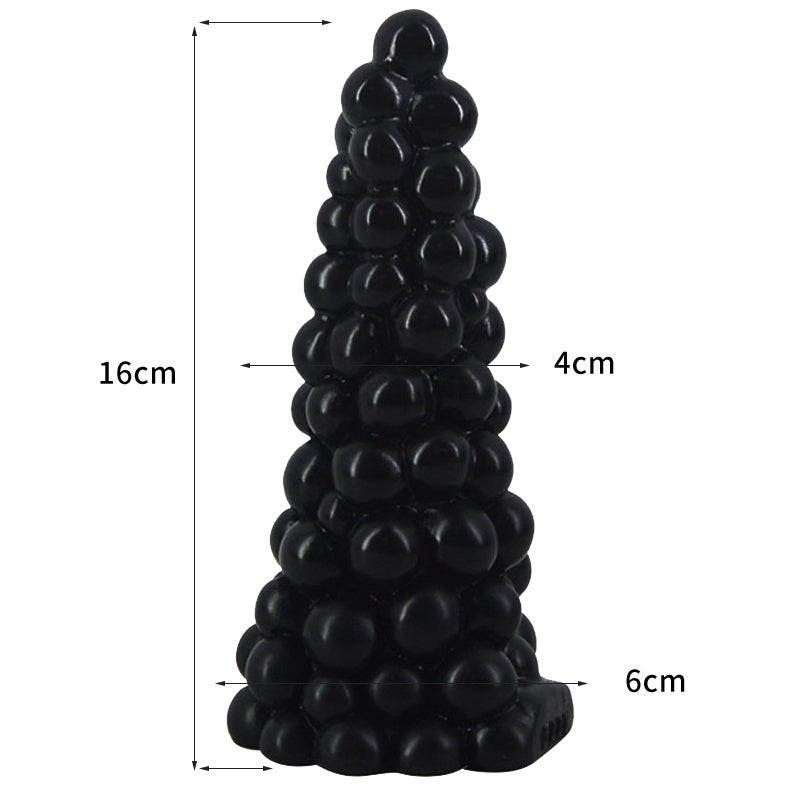 DILDO NOUÉ EN PVC NOIR 6 POUCES CTAPES