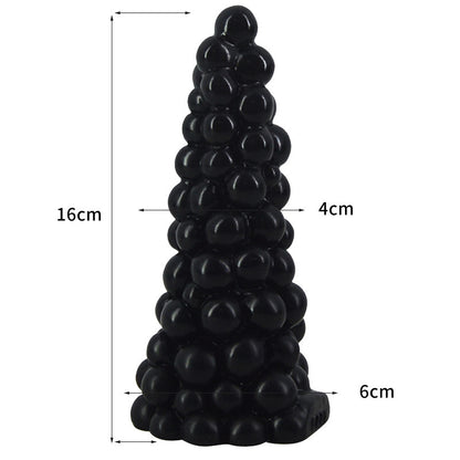 KNOTTED DILDO BLACK PVC 6 INCH CTAPES