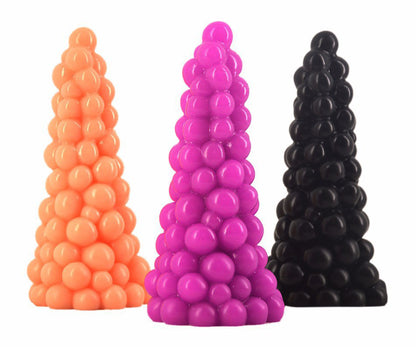 DILDO NOUÉ EN PVC NOIR 6 POUCES CTAPES