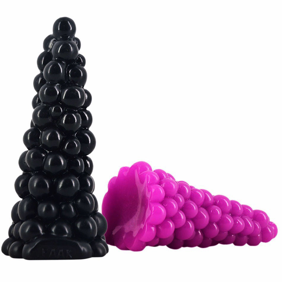 DILDO NOUÉ EN PVC NOIR 6 POUCES CTAPES