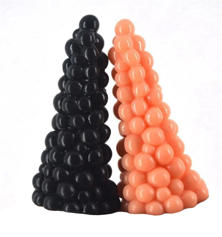 DILDO NOUÉ EN PVC NOIR 6 POUCES CTAPES