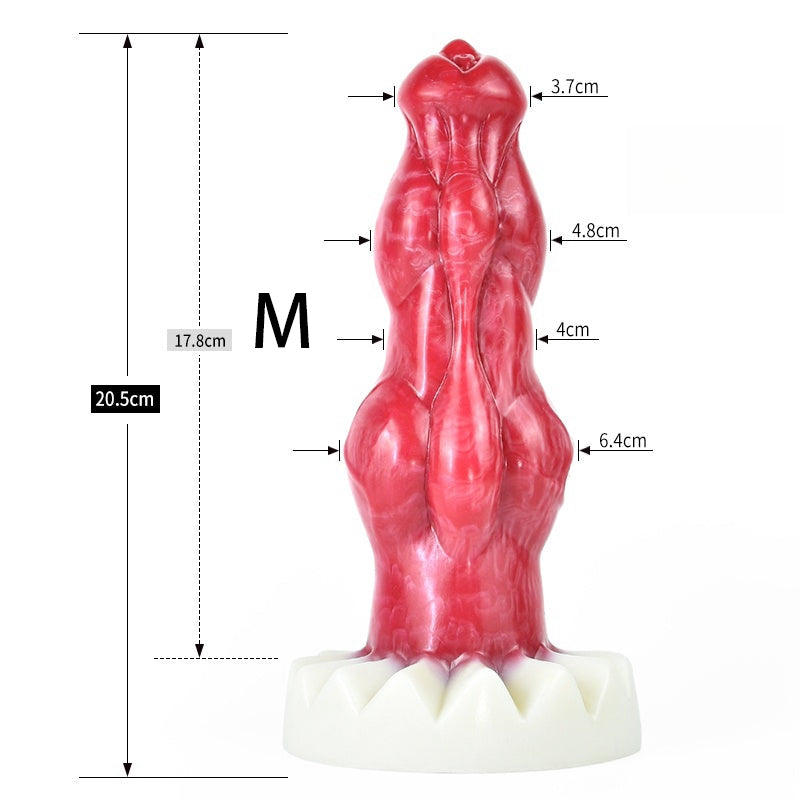 DILDO NOUÉ MONSTRE SILICONE 9 POUCES ROSE