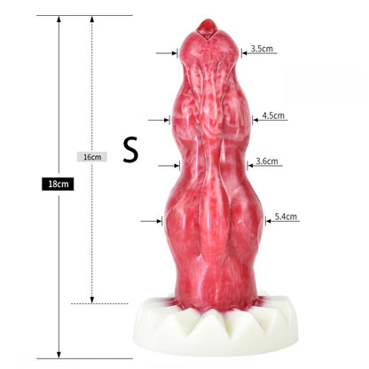 KNOTTED DILDO MONSTER SILICONE 9 INCH PINK