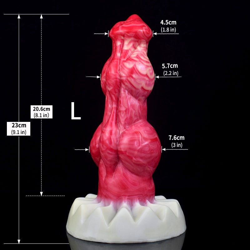 DILDO NOUÉ MONSTRE SILICONE 9 POUCES ROSE