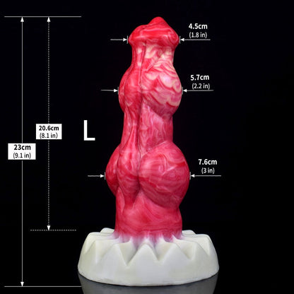 KNOTTED DILDO MONSTER SILICONE 9 INCH PINK