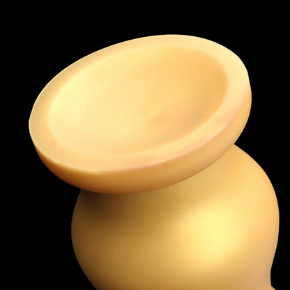 KNOTTED DILDO HUGE SILICONE 13 INCH GOLD
