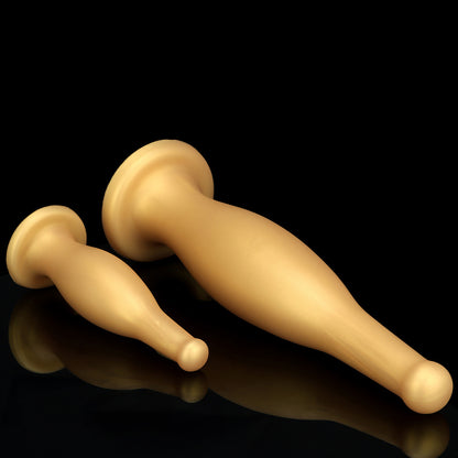 KNOTTED DILDO GIANT SILICONE 11 INCH GOLD