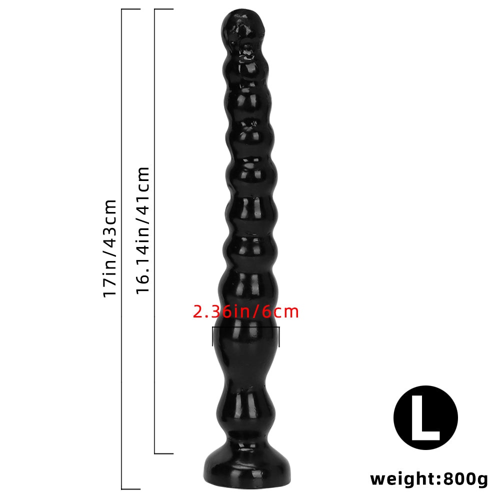 DILDO NOUÉ ÉNORME PVC 17 POUCES NOIR