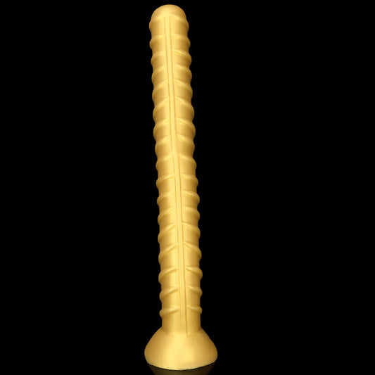KNOTTED DILDO HUGE SILICONE 25 INCH GOLD