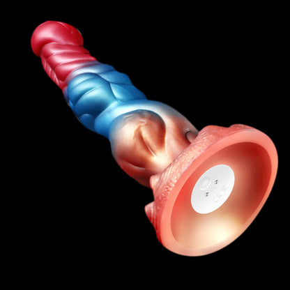 DILDO NOUÉ MONSTRE SILICONE 10 POUCES VIBRANT