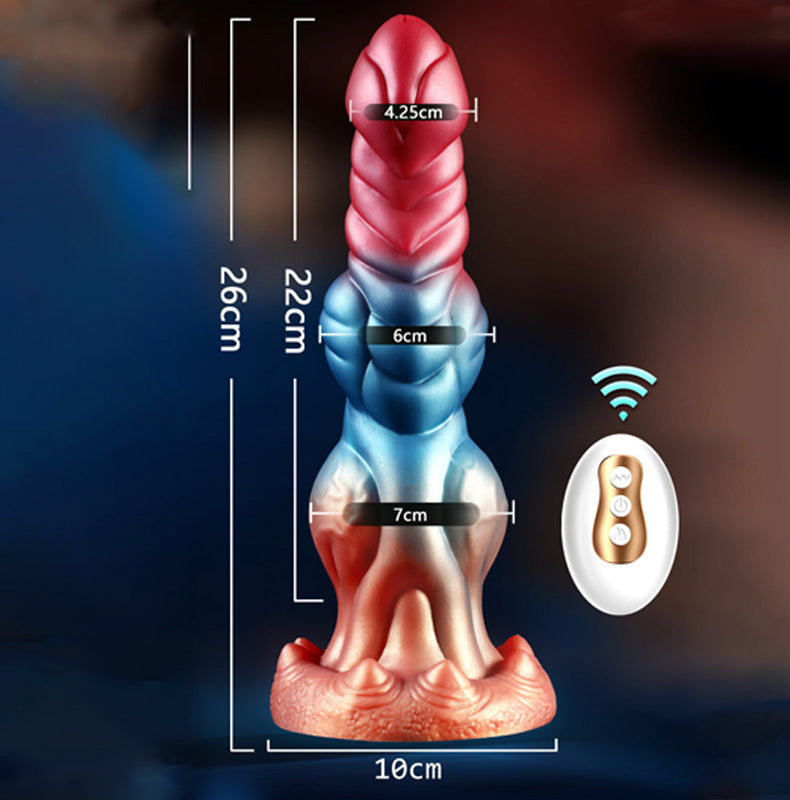 DILDO NOUÉ MONSTRE SILICONE 10 POUCES VIBRANT