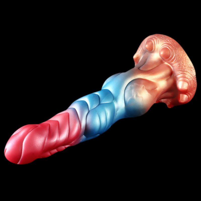 DILDO NOUÉ MONSTRE SILICONE 10 POUCES VIBRANT