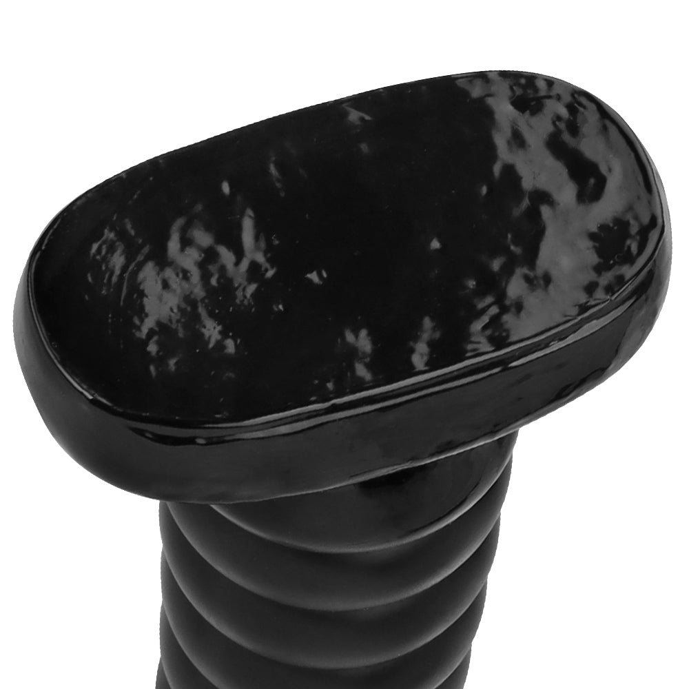 DILDO NOUÉ ÉTRANGE PVC 13 POUCES GÉANT NOIR