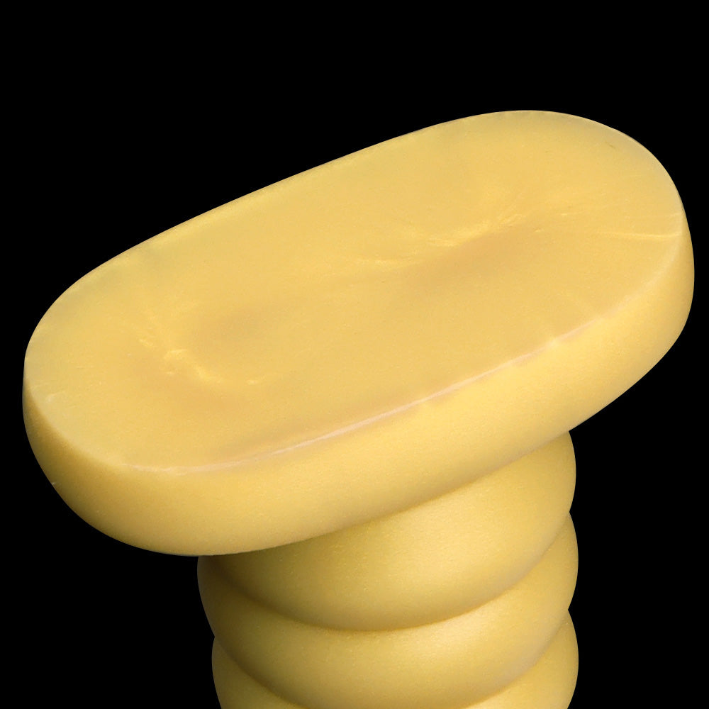 KNOTTED DILDO WEIRD SILICONE 13 NCH GIANT GOLD