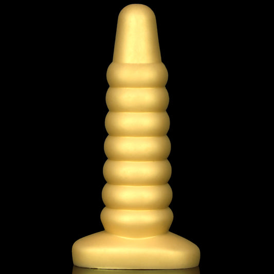 KNOTTED DILDO WEIRD SILICONE 13 NCH GIANT GOLD