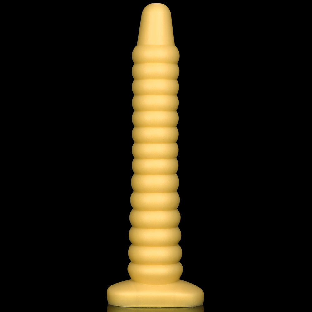 KNOTTED DILDO WEIRD SILICONE 13 NCH GIANT GOLD