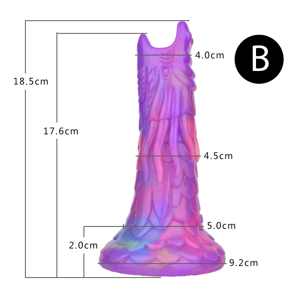 MONSTER DILDO KNOTTED SILICONE 9 INCH PURPLE