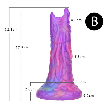 MONSTER DILDO KNOTTED SILICONE 9 INCH PURPLE