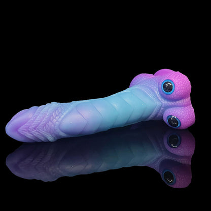 MONSTER DILDO KNOTTED SILICONR 9 INCH LUMINOUS