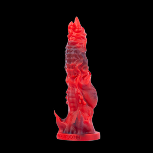 MONSTER DILDO KNOTTED SILICONE 11 INCH RED