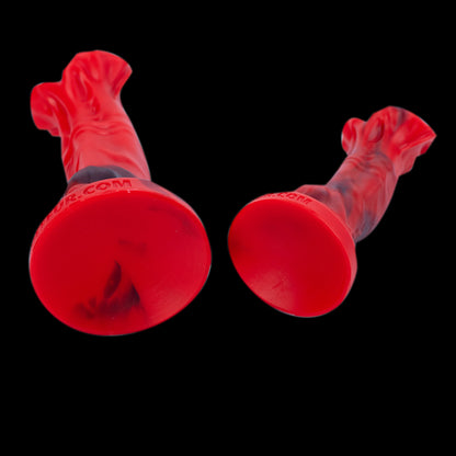 MONSTER DILDO KNOTTED SILICONE 9 INCH RED