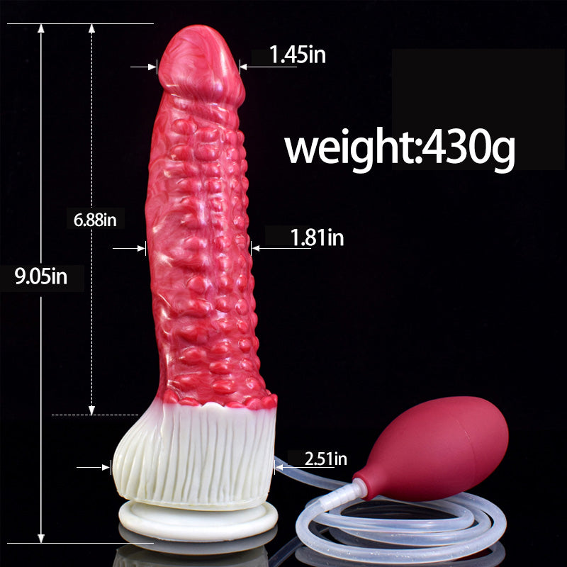 MONSTER DILDO SQUIRTING SILICONE 9 INCH RED