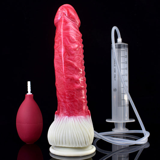 MONSTER DILDO SQUIRTING SILICONE 9 INCH RED