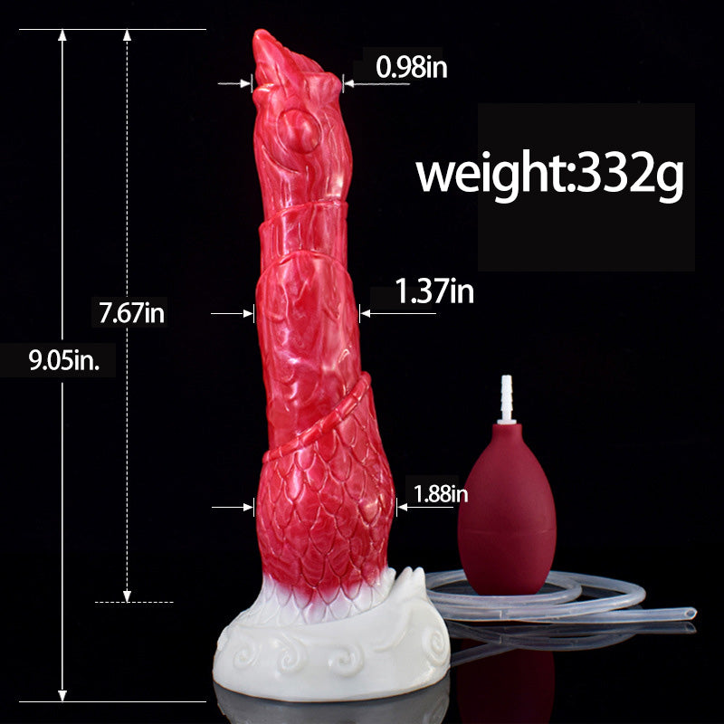 MONSTER DILDO SQUITING 9 INCH RED